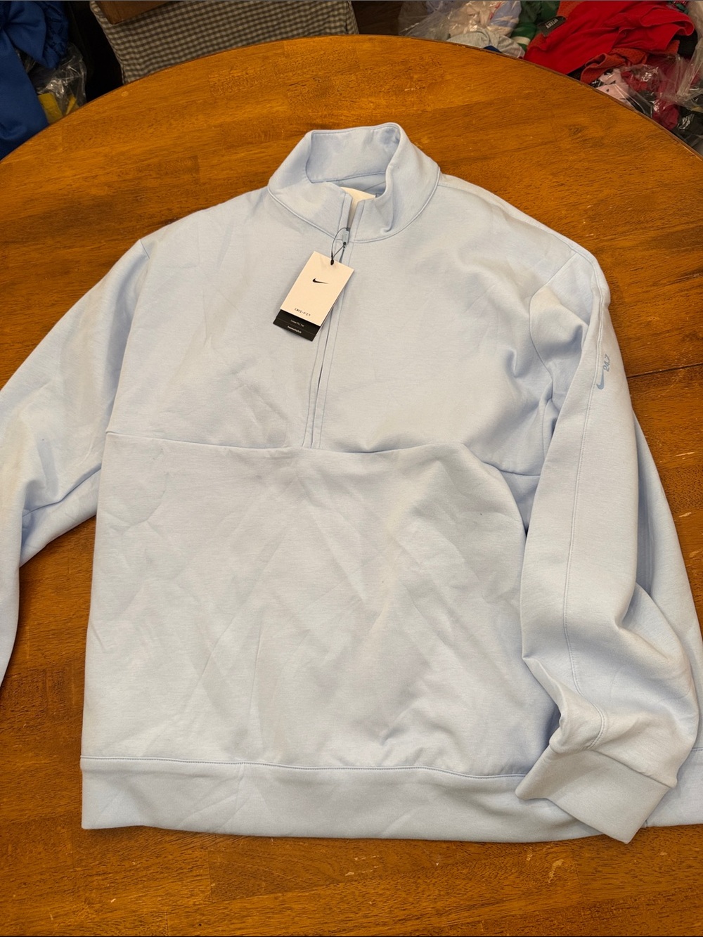 NWT Nike 24.7 ImpossiblySoft Dri-FIT 1/2 Zip Pullover Mens XL-tlBlue HQ6953-441